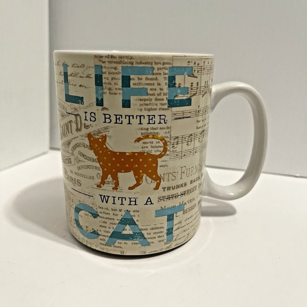 Life is Better With A Cat Mug 16 Oz Coffee Tea 16oz Chasing Baxter 2015